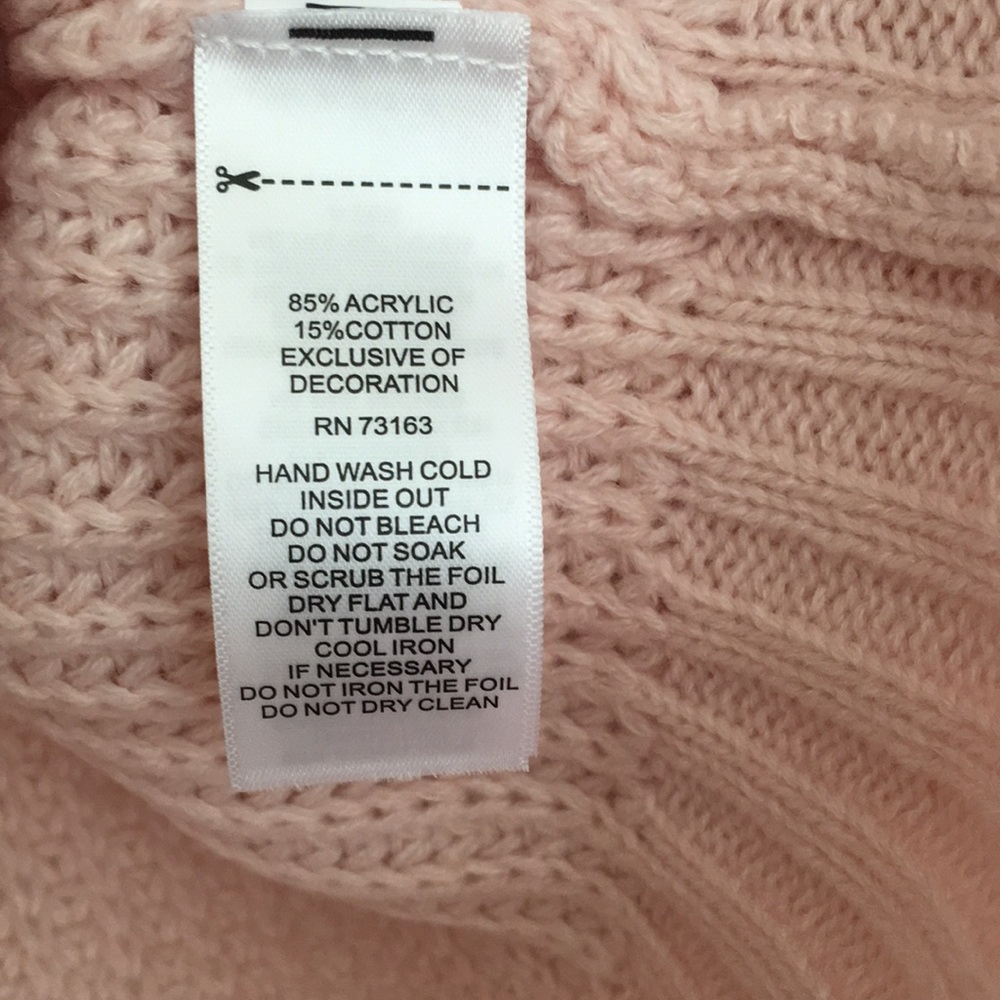 CUPIO Women's Top M Pale Pink Sweater Collar Gold Stripe Long Sleeves NWT - Picture 7 of 10